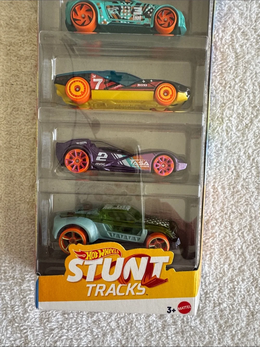 Hot Wheels Mattel Stunt Tracks 5 Pack Toy Cars - Multicolor